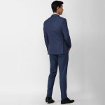 Men Navy Blue Slim-Fit Single-Breasted Formal Suit